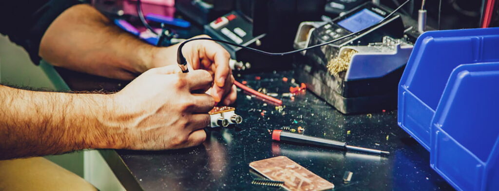 researcher working in lab