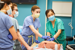 Anesthesiology residents in the WashU's simulation center.